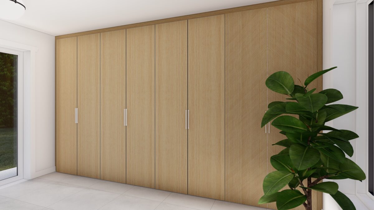Réalisation L'Accueillante agrandissement entrée intérieur rangement Struktura Design 2025