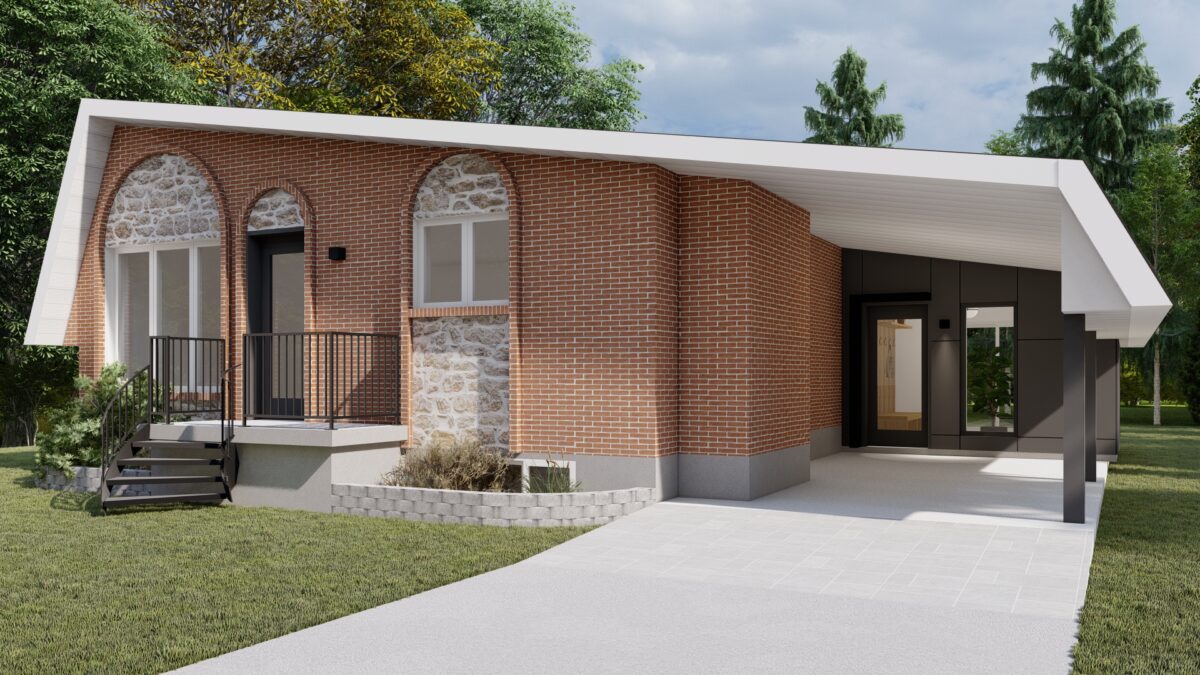 Réalisation L'Accueillante rénovation entrée extérieur Struktura Design 2025